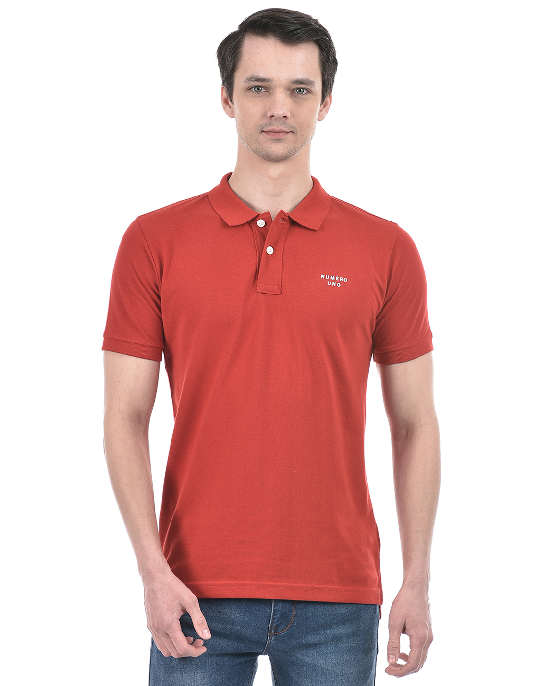 Numero Uno Men Logo Print Red T-Shirt